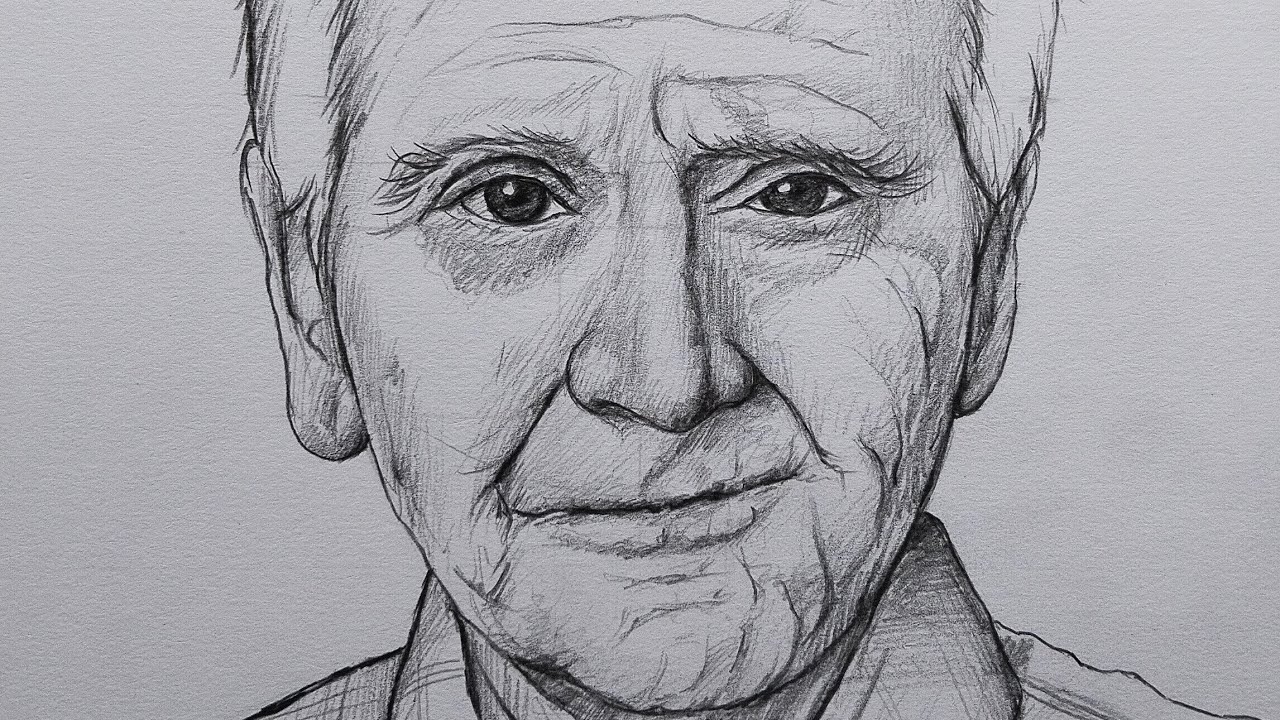 How to draw Old Man Face easily with Loomis Method step by Step tutorial 