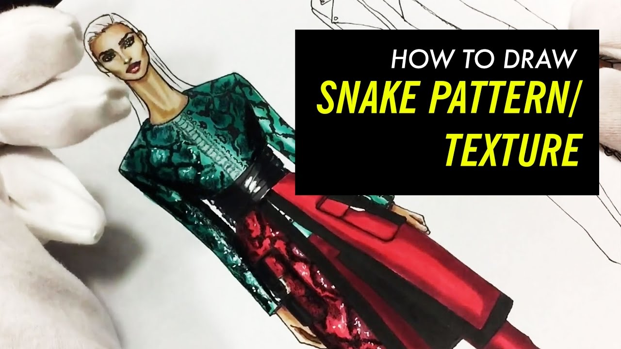 DRAWING SNAKE PATTERN/TEXTURE | Fashion Drawing