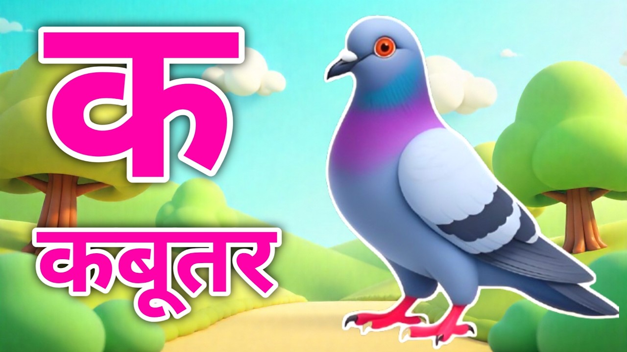 क से कबूतर,अ से अनार a se anaar k se kabutar | Hindi varnmala | ABCD क से‌ कबूतर अ से अनार, for kids