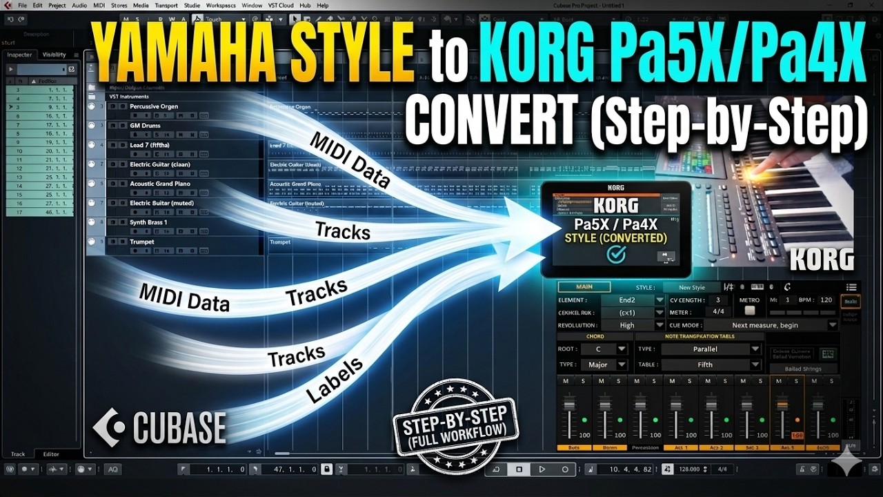 Korg Pa5X tutorial: convert Yamaha styles to Korg styles