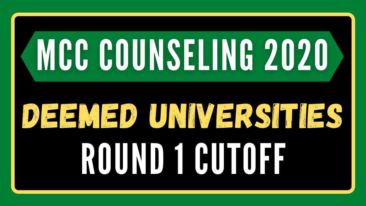 Deemed Universities Round 1 Cutoff 2020 for MBBS