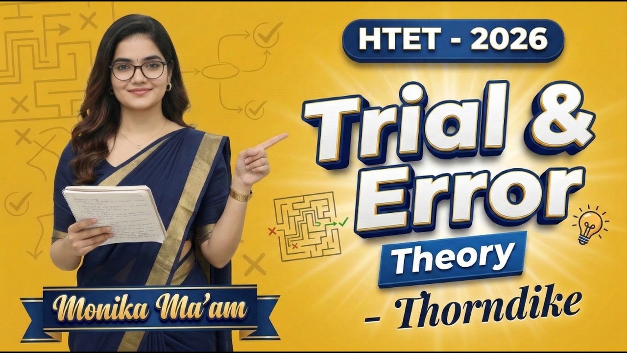 🔥 HTET 2026 | Thorndike Trial & Error Theory in One Class | Monika Ma’am