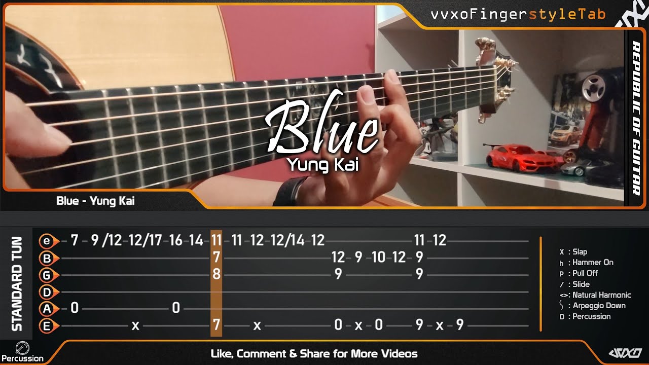 Blue - Yung Kai - Fingerstyle Guitar | TABS Tutorial (no capo)