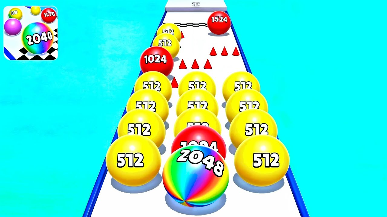 Ball Run 2048 Merge Race Run 3D ! All Levels Gameplay (3-12) android, ios