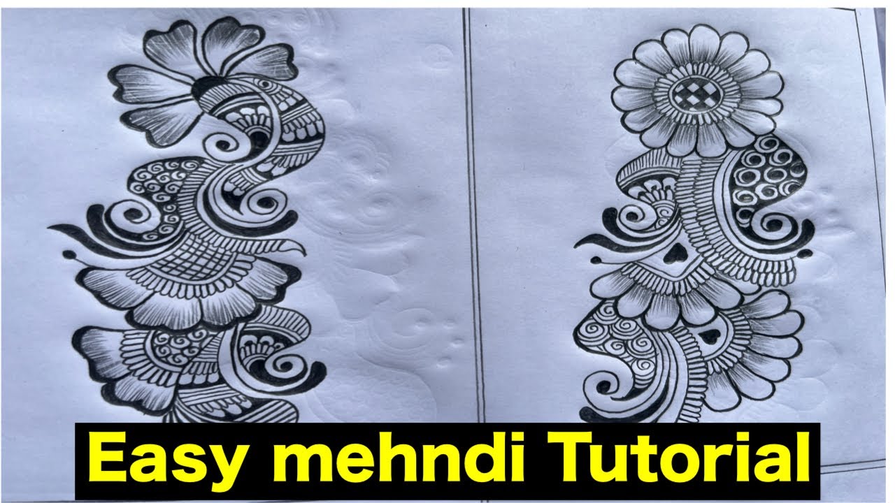 2 Beautiful pencil shading mehndi design Arabic mehndi designs simple and easy mehndi design