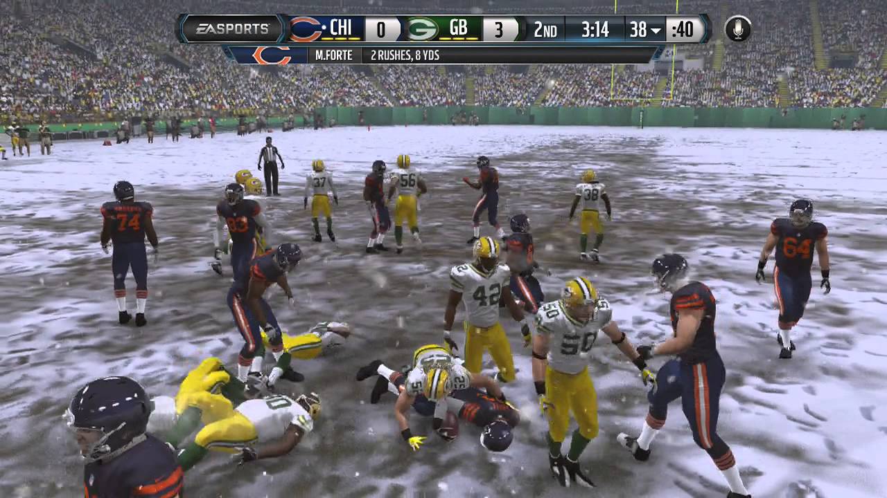Madden 15 Gameplay (Xbox One): Packers vs Bears (Snow Game) 1st Half