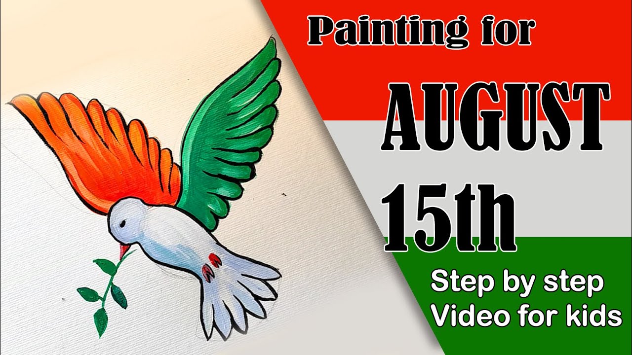 Independence Day Drawing / Independence Day Poster Drawing / Indian Flag Drawing / Flag Drawing Dove