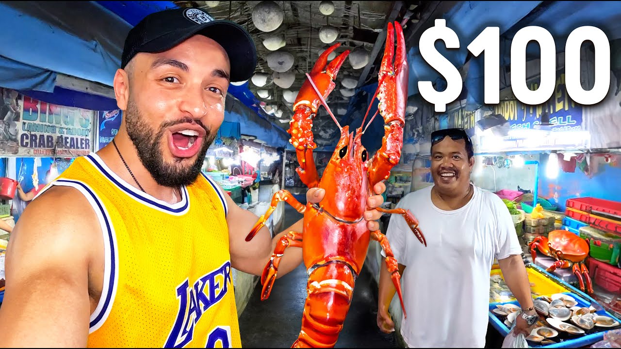 Челлендж «Рынок морепродуктов за 100 долларов» на Филиппинах! 🇵🇭