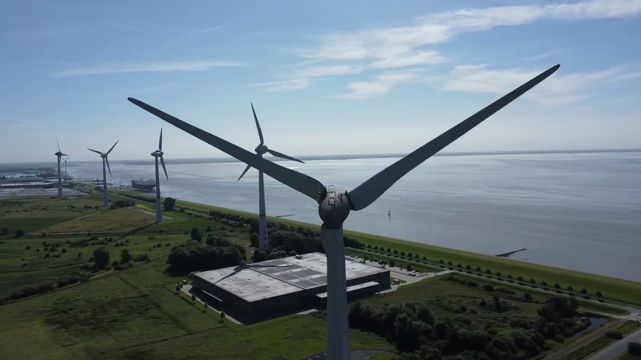 Windpark Wybelsumer Polder aus der Luft
