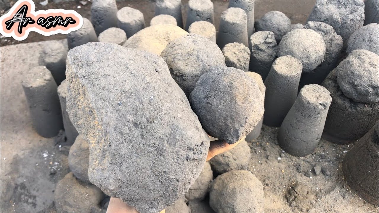 New bombastic crumbling video of pure black sand dry floor &claypot crumbling 🔥satisfying sound 🤤