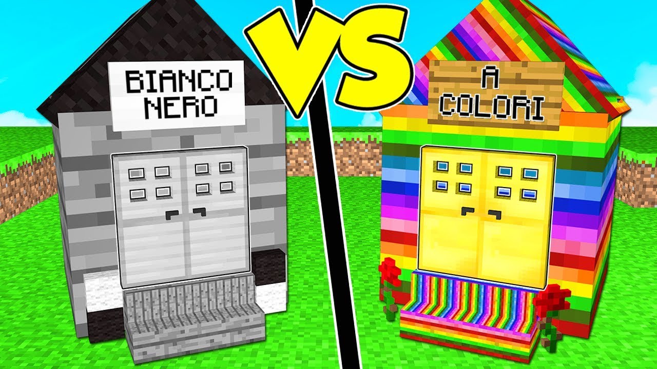 CASA IN BIANCO E NERO contro CASA A COLORI su MINECRAFT!