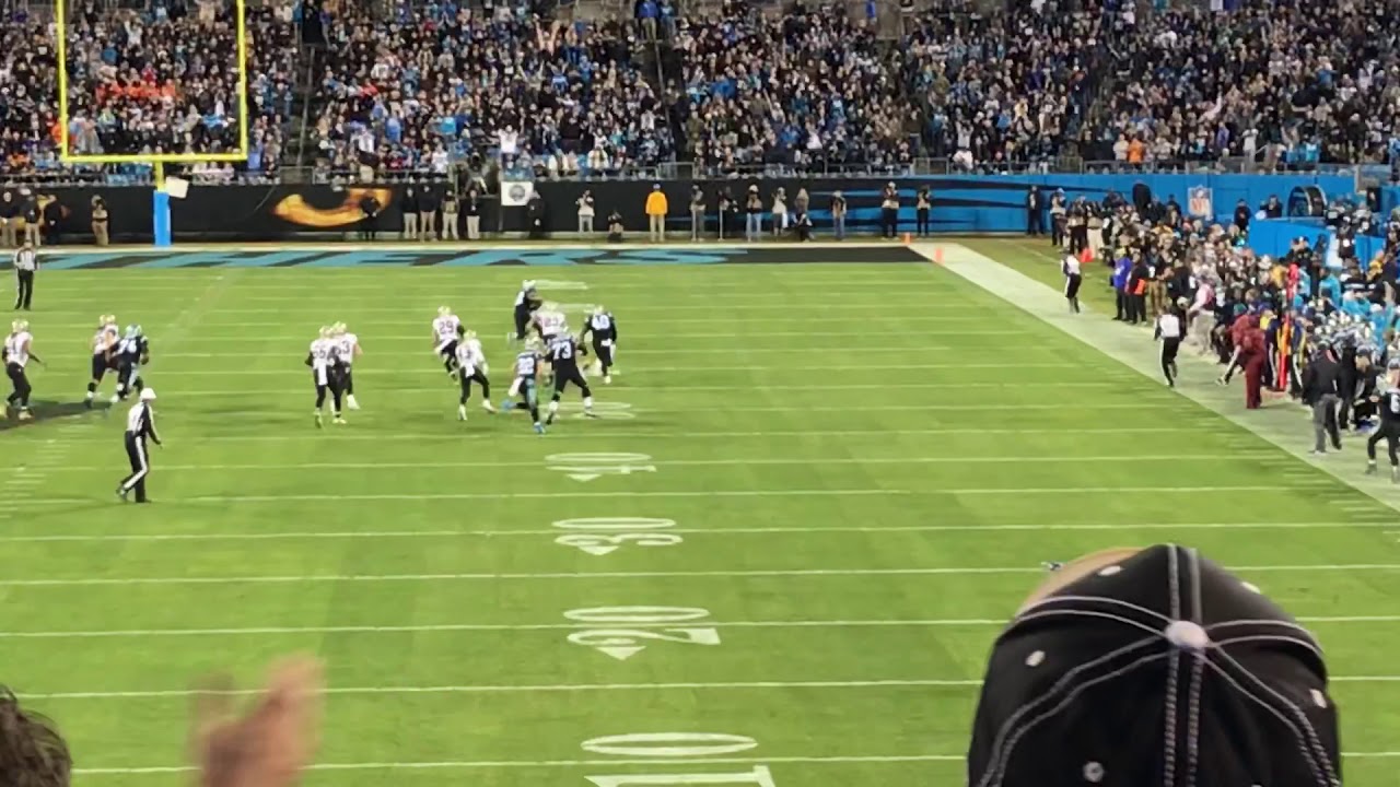 Christian McCaffrey 50 yd TD pass to Chris Manhertz - Fan Cam