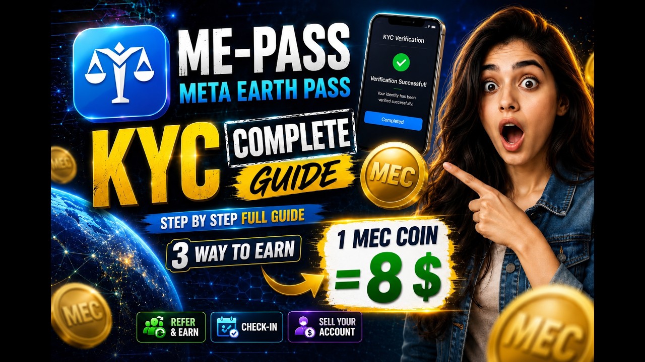 Meta Earth Pass (ME-PASS) KYC Verification Full Guide | 3 Ways to Earn MEC Coin | Complete Tutorial
