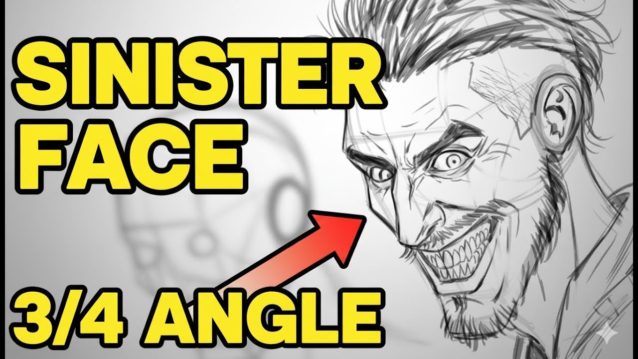 Drawing a Sinister Expression - 3/4 Angle of the Head