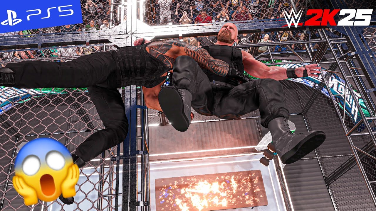 WWE 2k25 - Roman Reigns vs. Dean Ambrose - Hell in a Cell Match | PS5