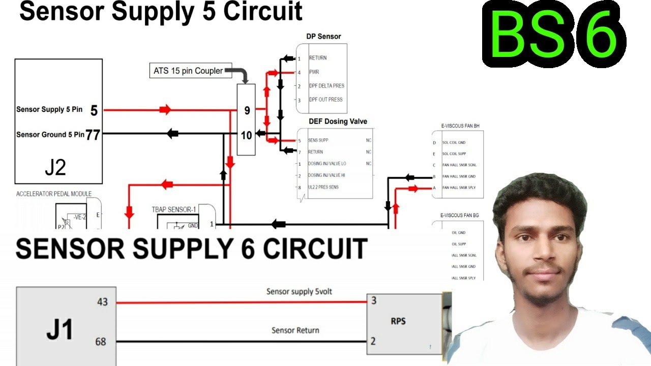 BS 6 Sensor Supply  5 , 6 circuit voltage below normal or shorted to low source / BS6 wiring diagram