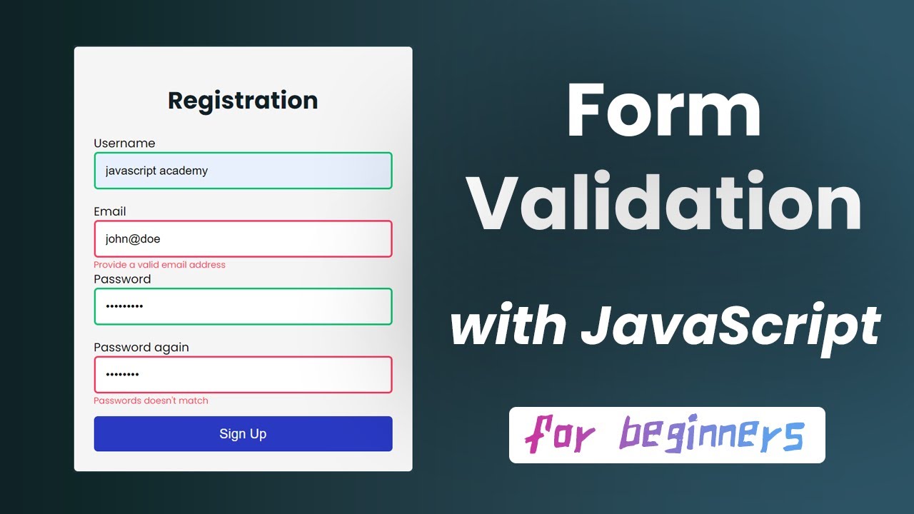 Проверка формы с использованием Javascript на стороне клиента для начинающих