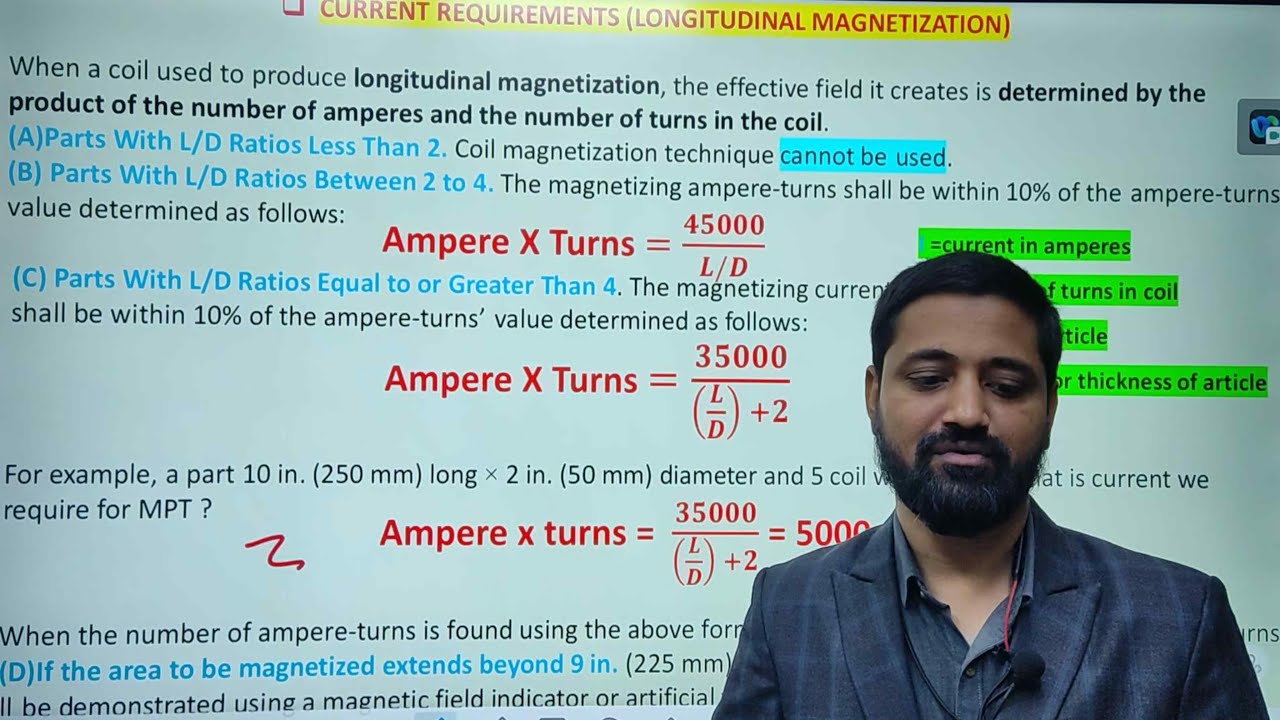 Current requirements for Magnetic particle testing (HINDI/ENGLISH)
