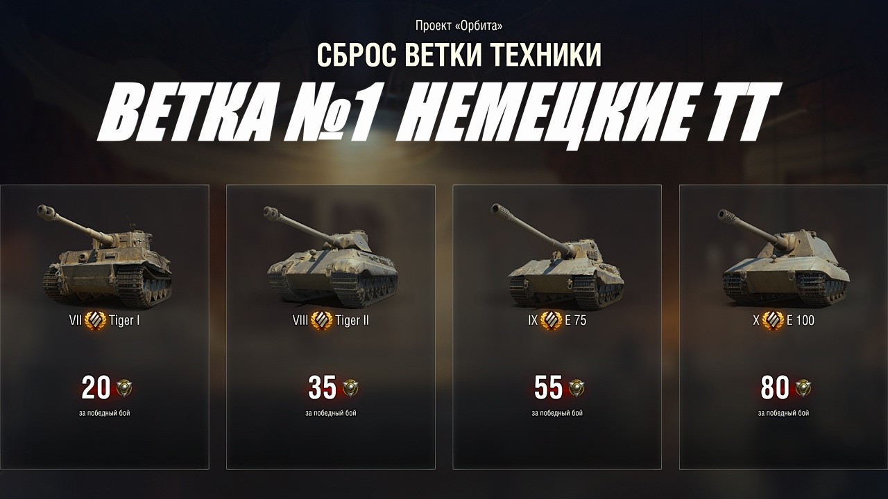 От VK 36.01 до E 100. Сброс ветки. Немецкие тт. Стрим по танкам.
