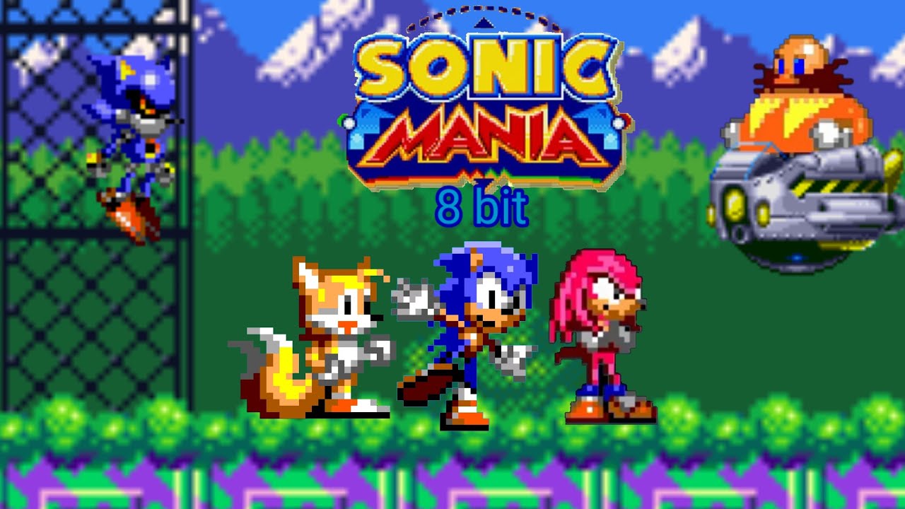 Jogando Sonic Mania Em 8 bit [Sonic Mania Plus Mods]