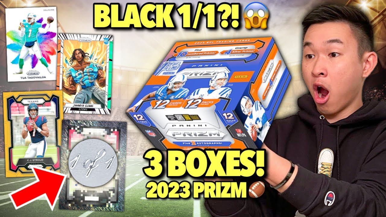 *ЧЕРНЫЙ 1/1 ИЗ НОВОГО PRIZM 🏈! 😱🔥* Обзор Panini Prizm Football FOTL Hobby Box 2023 x3