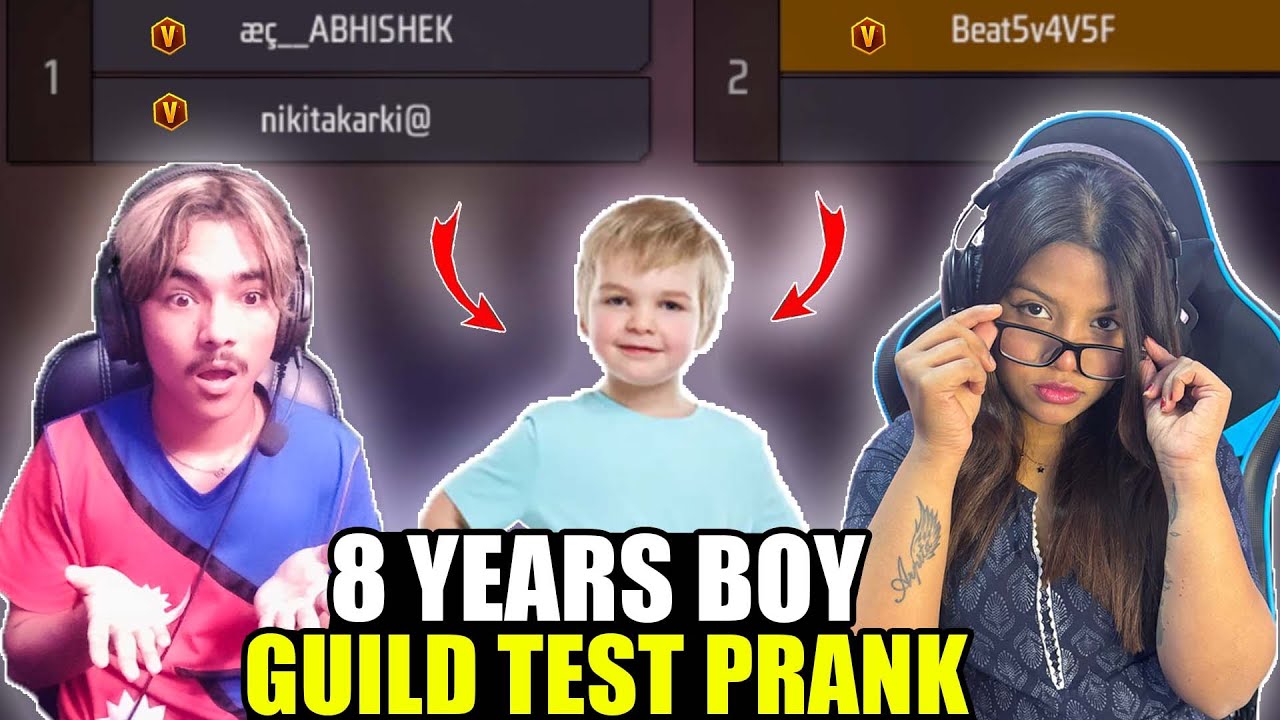 8 Years Boy Guild Test Prank On Cute Girl Streamer😱 She Call Me Hacker😡 Garena Free Fire