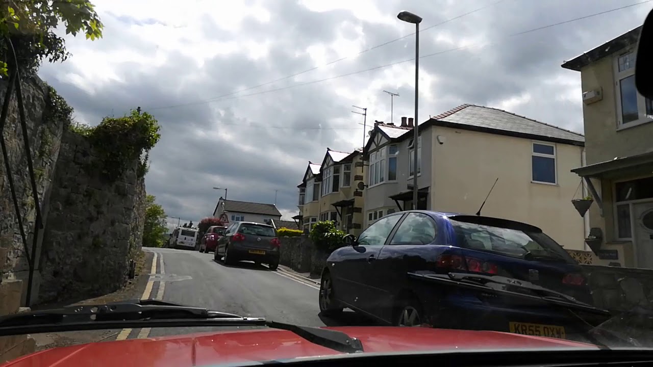 Driving through Denbigh Town Centre and up to Denbigh Castle!