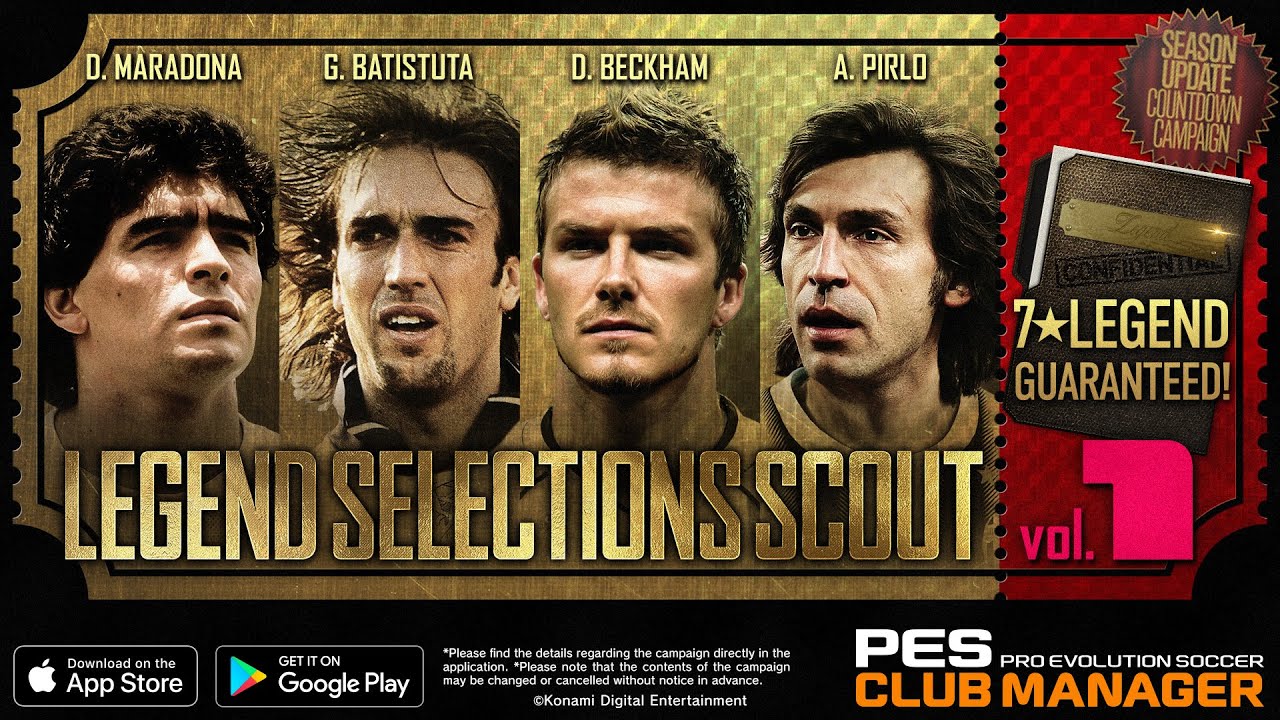 PES CLUB MANAGER | 20/10/2020 | LEGEND SELECTION SCOUT Vol.1 | A 7★ &  6★ legend will be guaranteed