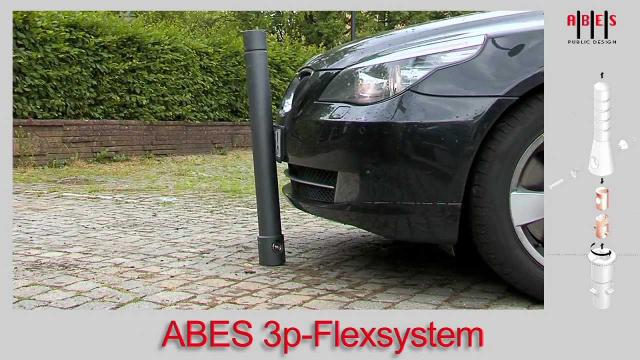 Absperrpfosten mit 3p-Flex-Technologie: Patentiertes System mit separater Sollbruchstelle
