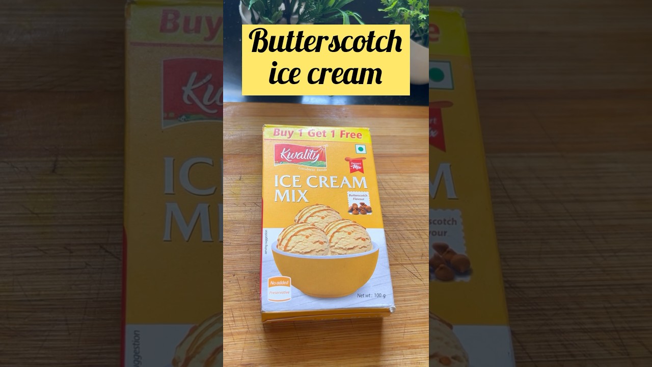 Butterscotch ice cream 🤯using Kwality ice cream mix | #shorts #viralshort #butterscotchicecream