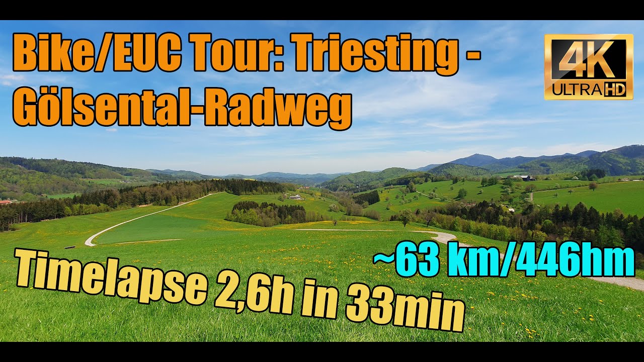 Official 🇦🇹 Bike/EUC Tour Triesting - G&ouml;lsental-Radweg | Timelapse | 4K