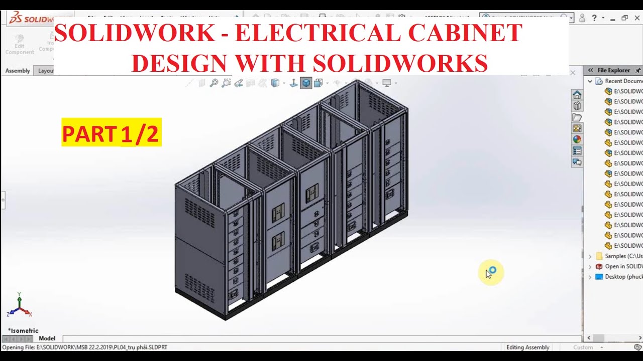 SOLIDWORK - ELECTRICAL CABINET DESIGN WITH SOLIDWORKS - PART 1/2