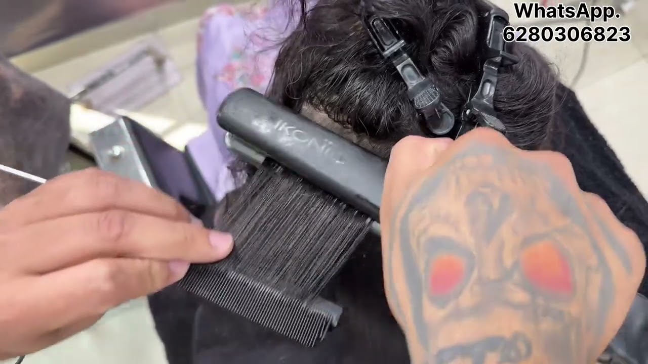 Keratin treatment + ￼ hair extension, permanent