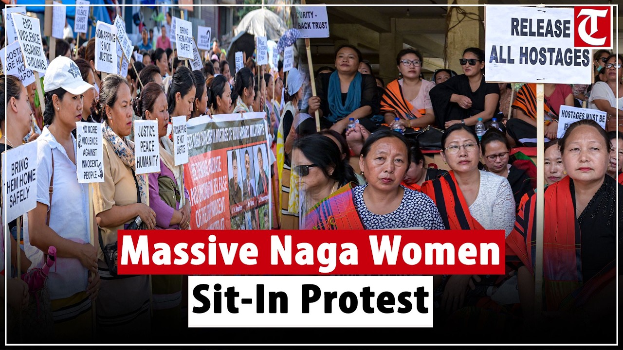Manipur Crisis: Naga Women Protest in Senapati Demanding Release of Six Hostages