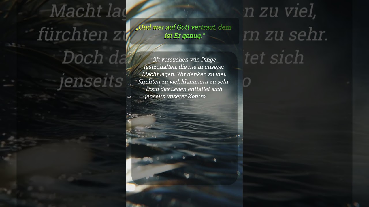 Wer auf Gott vertraut, findet Frieden jenseits der Angst | Eternal Clarity Verse