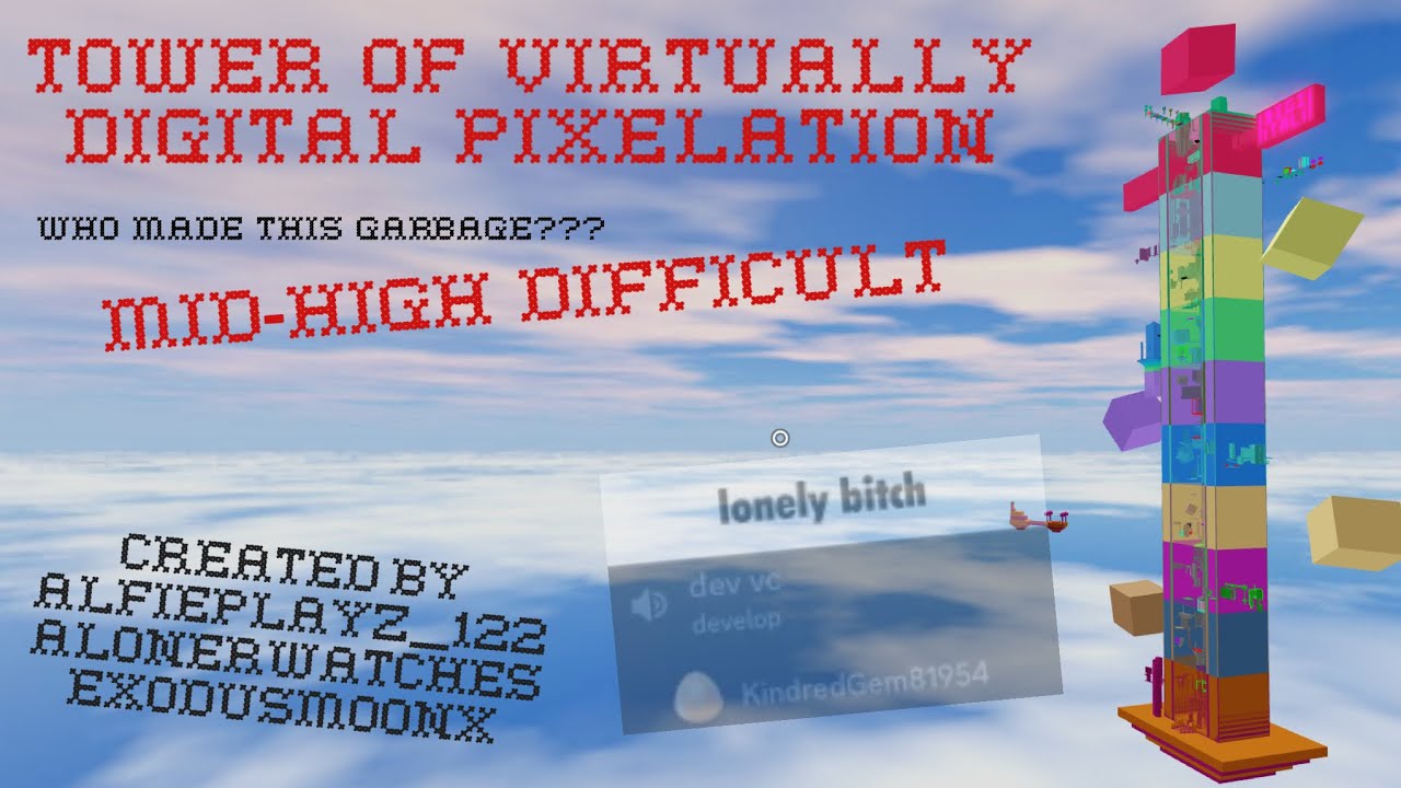 MY FIRST JTOH WHITELISTED TOWER??? | Tower of Virtually Digital Pixelation (Text Commentary)