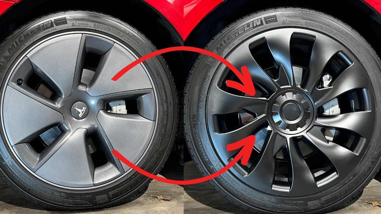 EVBASE Tesla Model 3 18" Uberturbine Wheel Covers: Get Ready to Turn Heads!