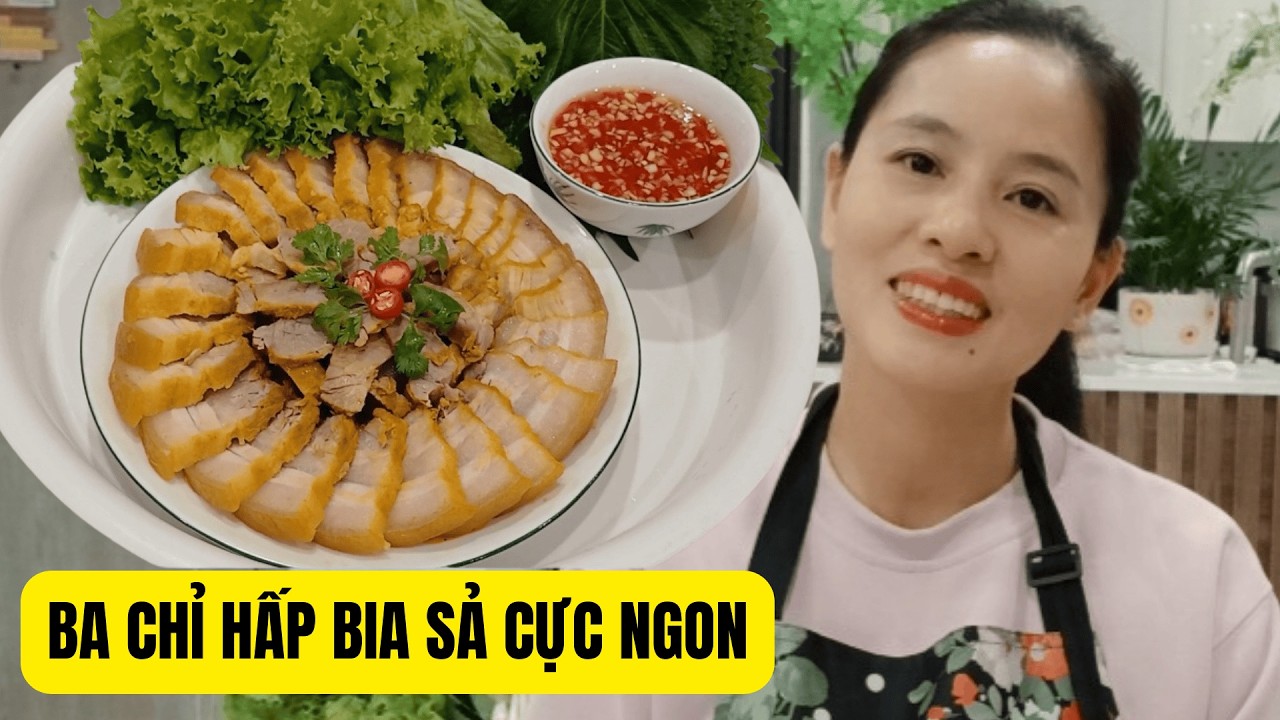 Thịt Ba Chỉ Hấp Bia Sả Cuốn Rau Sống - Món Cuốn Siêu Ngon Chấm Cùng Nước Mắm Chua Cay Mặn Ngọt