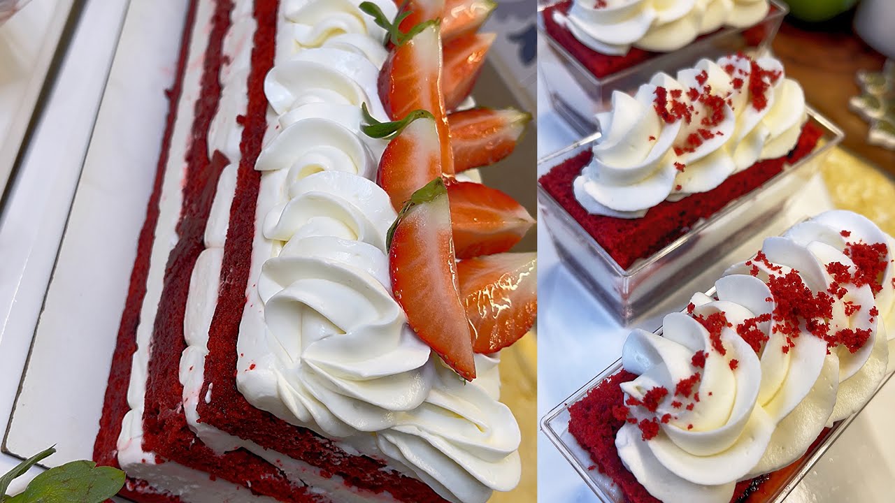 كيكة ريد فيلفيت نااااجحة وبأبسط طريقة #باتيسري المحلات #cake #redvelvet