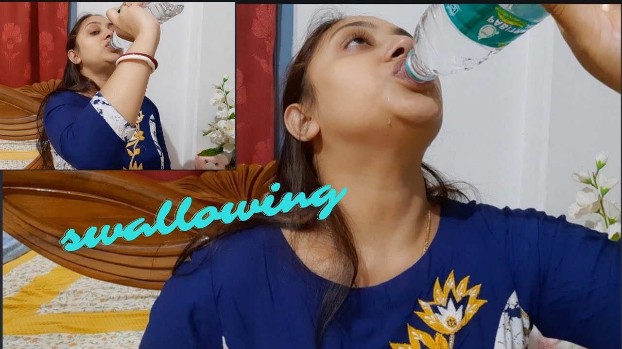water swallowing challenge##(500ml)...😉