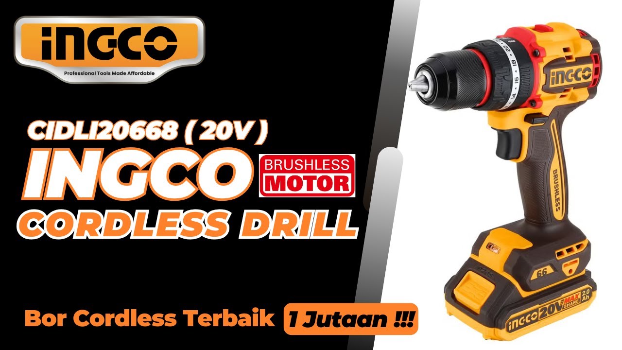 INGCO CIDLI20668 CORDLESS BOR IMPACT DRILL BRUSHLESS 20V WIRELESS / UNBOXING - REVIEW - TEST #ingco