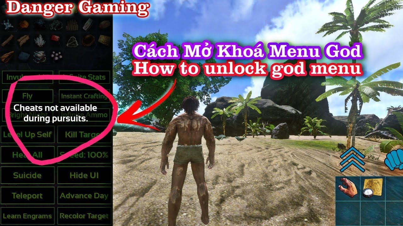 Ark Mobile Mod - Cách Mở Khoá Menu God Cơ Bản Và Nâng Cao | How to Unlock Menu God