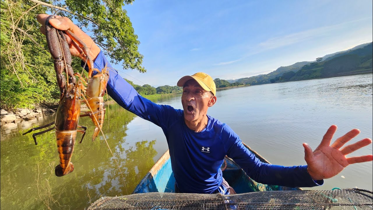 Pescando camaron de rio