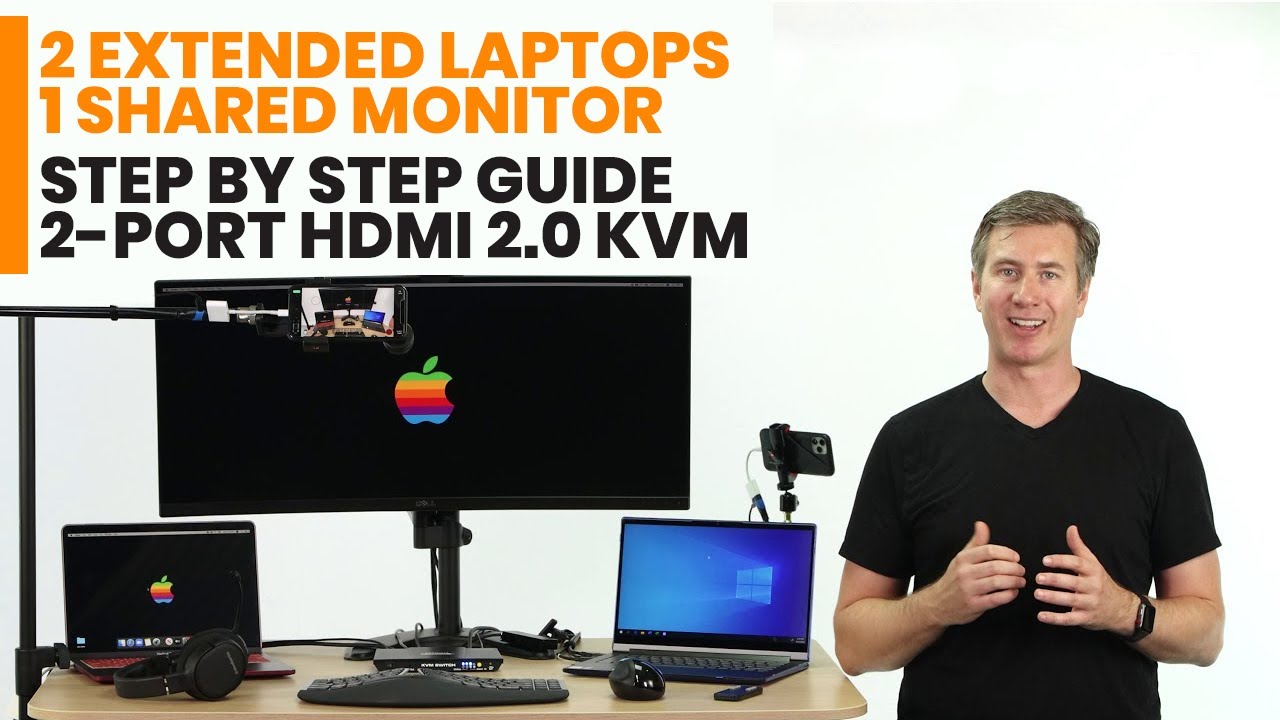 Настройка KVM-переключателя — 2 ноутбука на 1 монитор — Mac и ПК + Zoom — простая настройка!