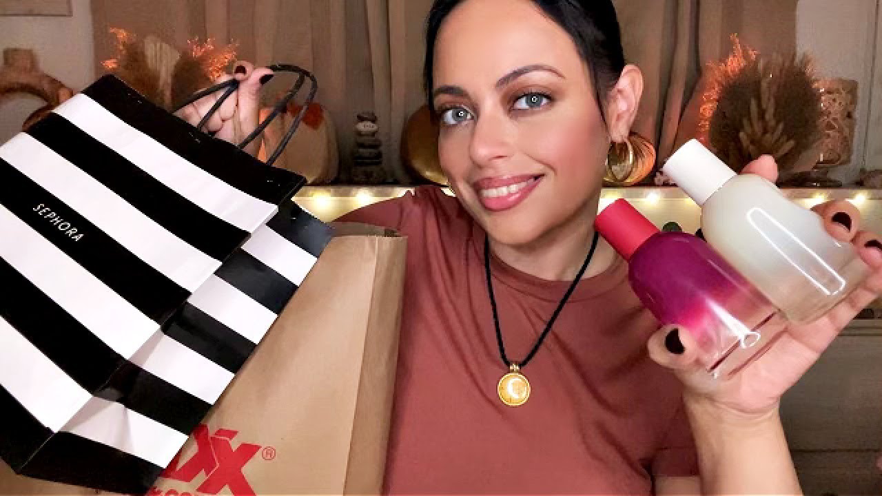 ASMR| TJ Maxx & Sephora Collective Haul to RELAX (Tapping, Scratching, Lid Sounds, Fabric Sounds)