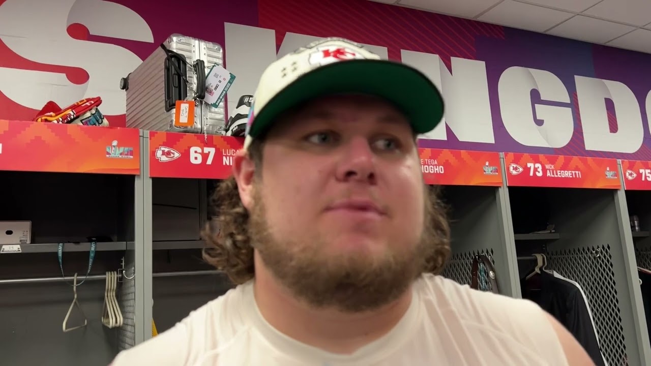 Chiefs C Creed Humphrey Super Bowl Locker Room Postgame