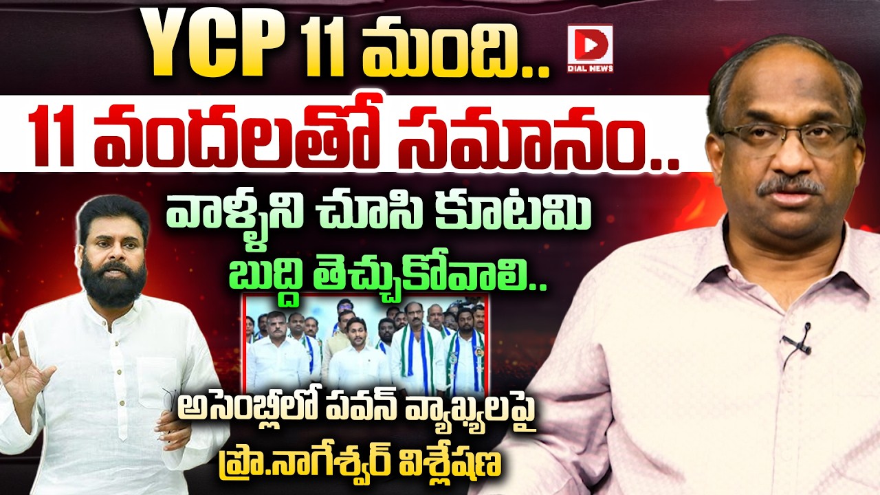 YCP 11 మంది..11 వందలతో సమానం.. || Prof K Nageshwar Analysis on Pawan Kalyan Comments || Dial News