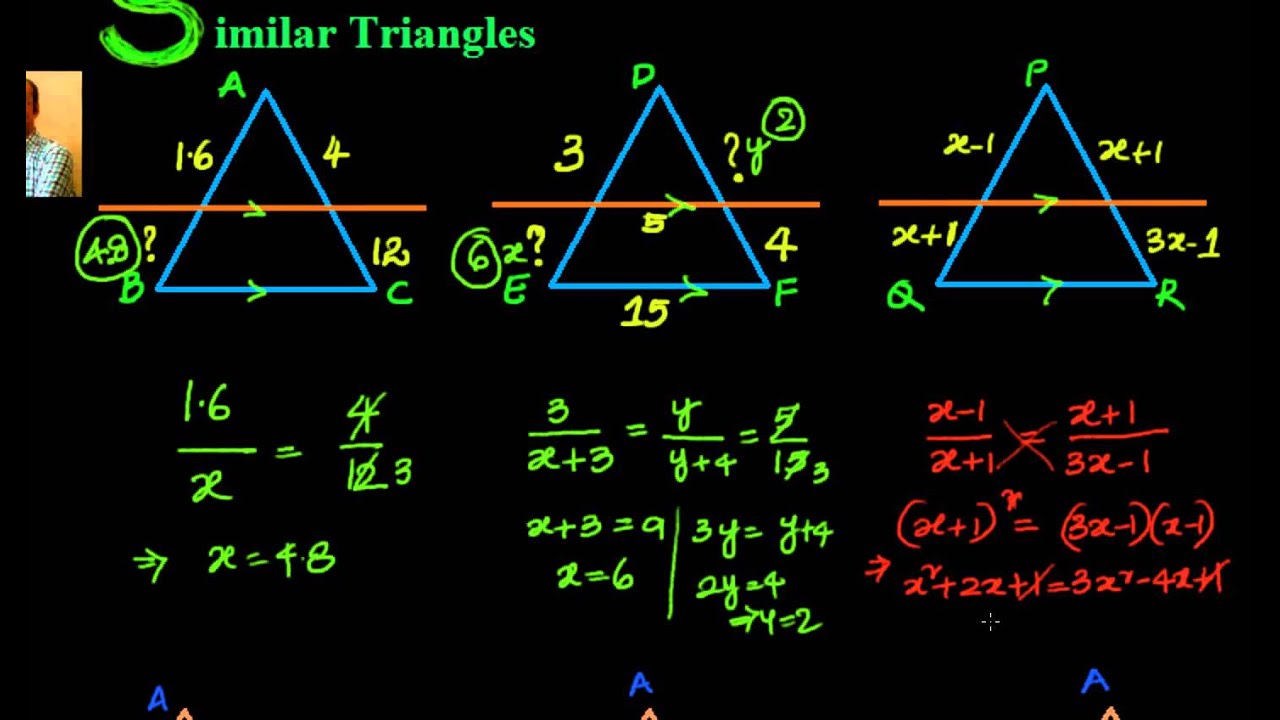 Similar Triangles -  Simple problems