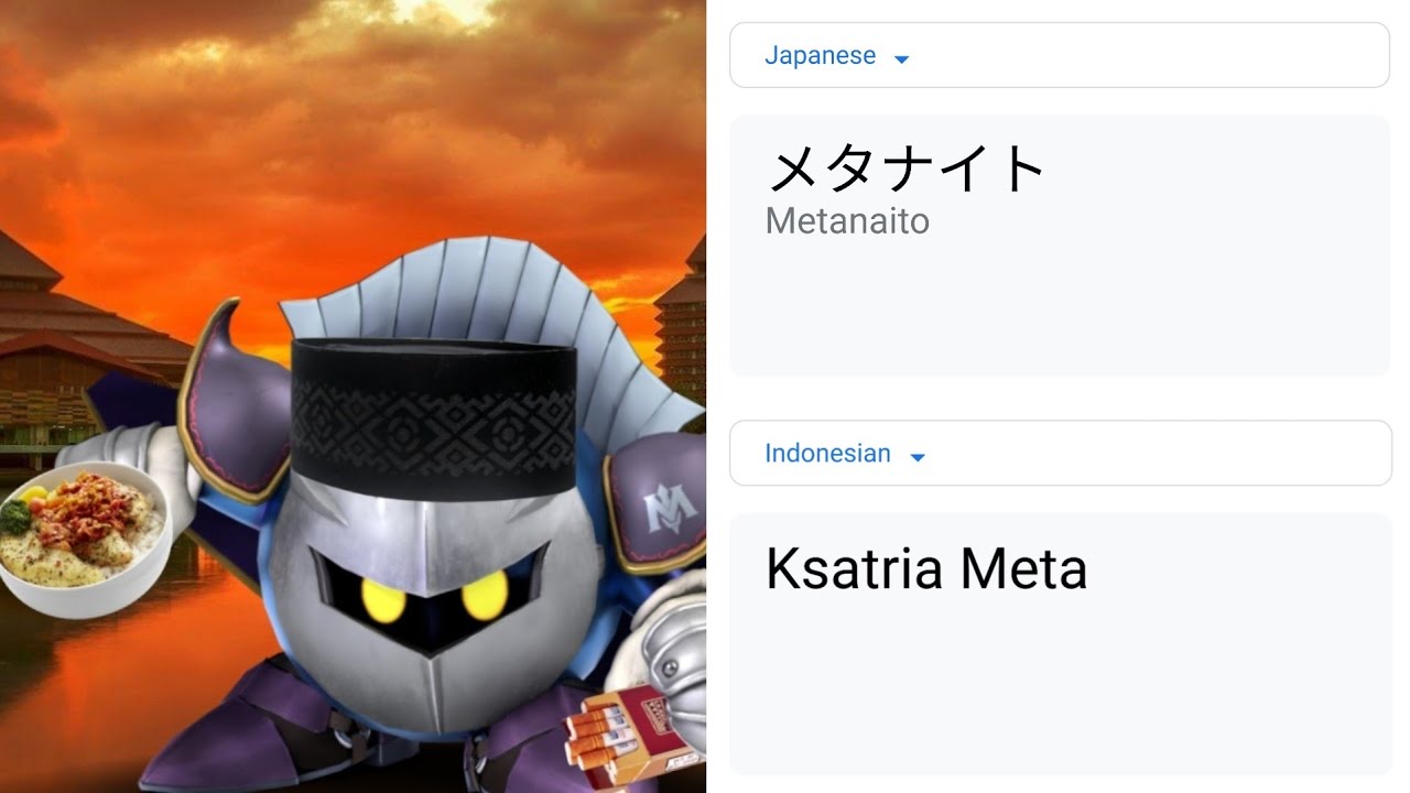 Meta Knight in different languages meme