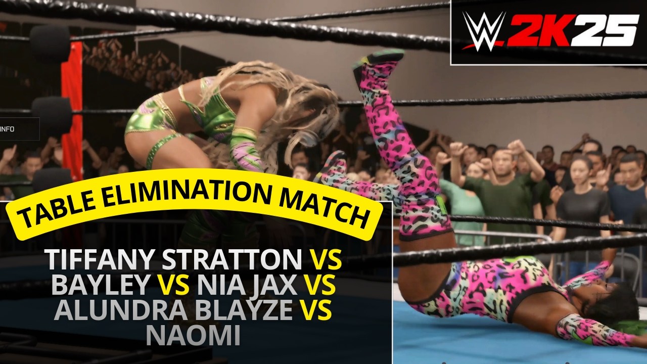 WWE 2K25 – Stratton vs Bayley vs Nia Jax vs Alundra Blayze vs Naomi (Table Elimination Match)